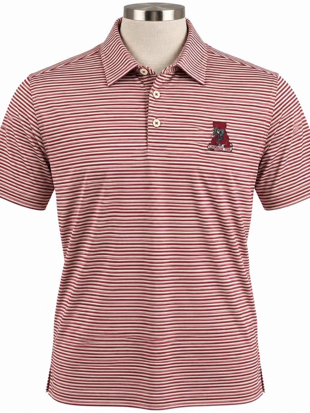 Peter Millar Alabama Crimson Tide Polo Men’s Large NWT Striped Golf Shirt